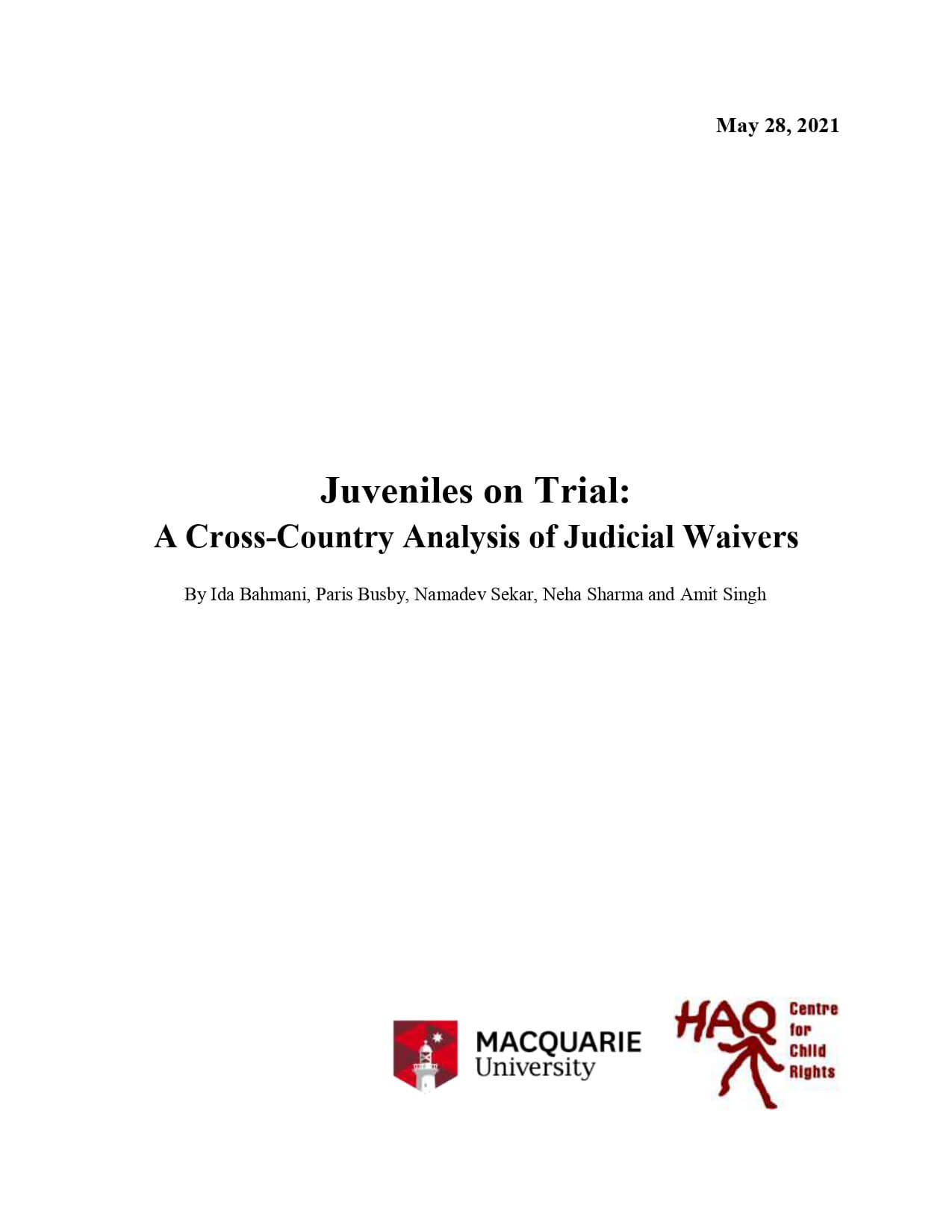 Juveniles on Trial: A Cross-Country Analysis of Judicial Waivers